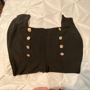 Black and gold button trousers